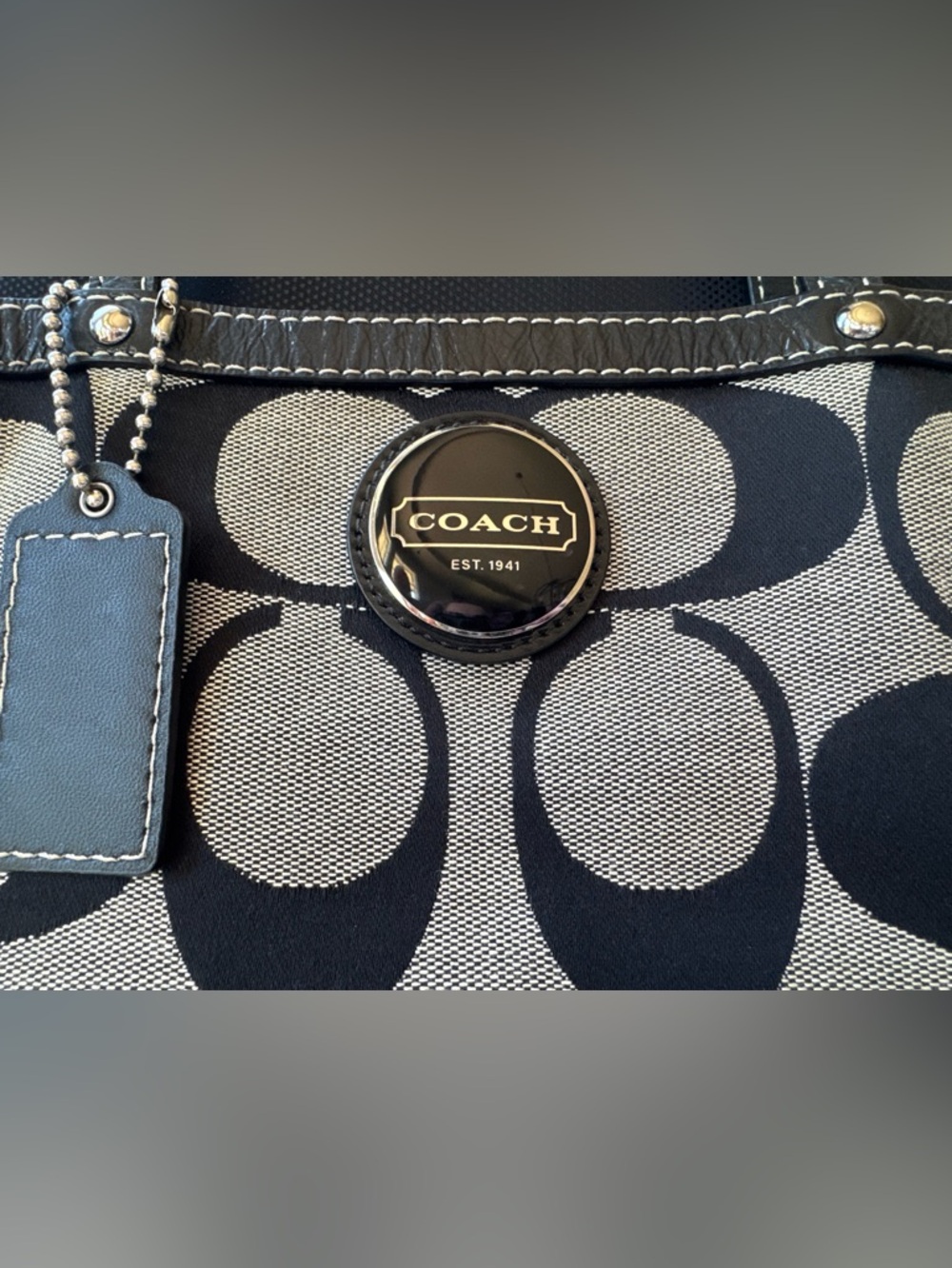 Coach Signature Monogram Shoulder Tote Bag E1020-F15112 - Picture 9 of 13